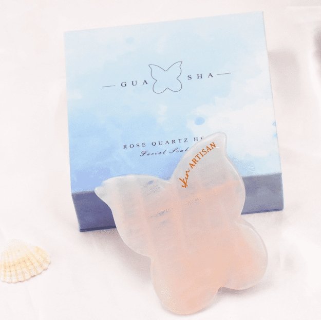 Butterfly Gua Sha -  Rose Quartz - Skin Artisan