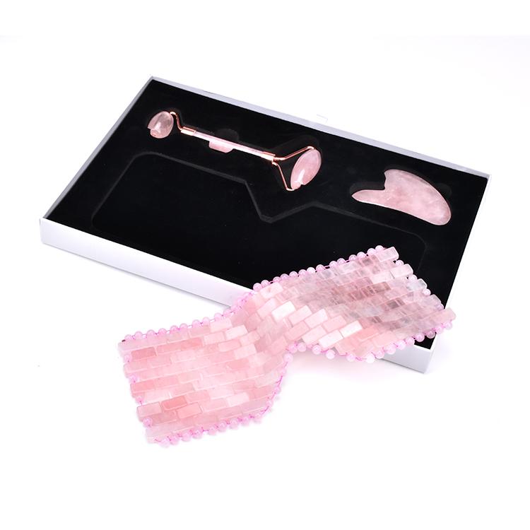 Rose Quartz Roller, Rose Quartz Gua Sha, Rose Quartz Eye Mask - Skin Artisan