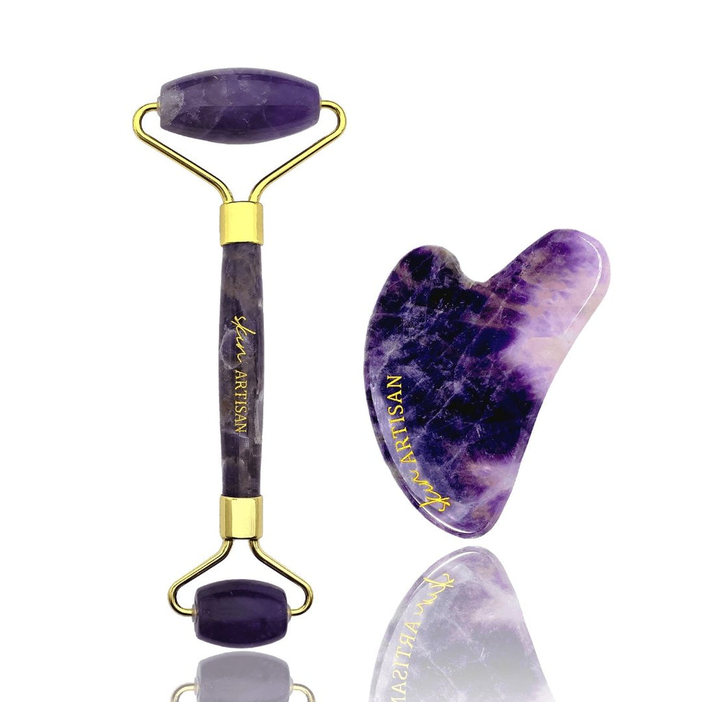 Amethyst face Roller, Amethyst Gua Sha - Skin Artisan